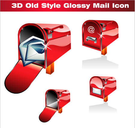 Old Style Red Classic Post Iconのイラスト素材