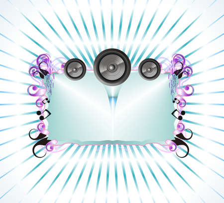 Abstract Background with music elementsのイラスト素材