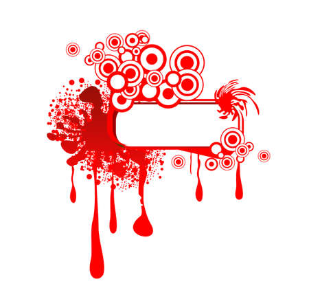 Abstract Red LIquid Drops Frameのイラスト素材