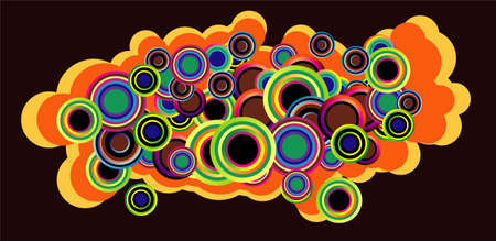 Colorful circles of various colors のイラスト素材