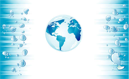 Blue lines and bubble abstract background for brochureのイラスト素材