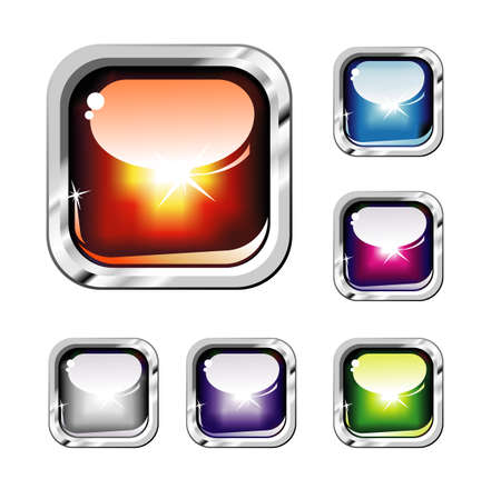 Chromed and Glossy set of Colorful Buttons のイラスト素材