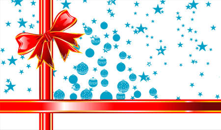 Christmas BOX with elegant Ribbon and ballsのイラスト素材