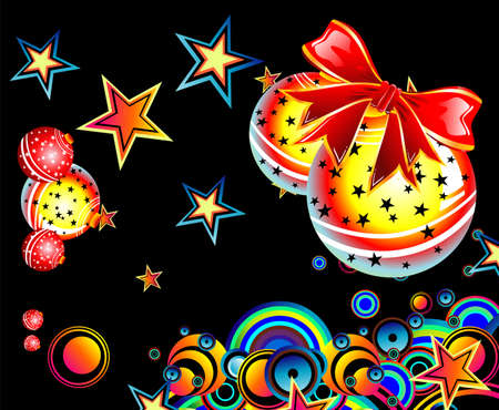 Christmas fantasy bubbles and star background のイラスト素材