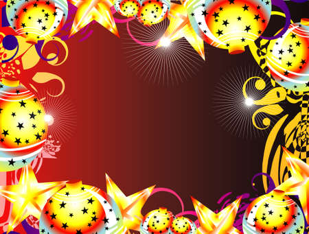Colorful Christmas decorated frame with balls and stars

のイラスト素材