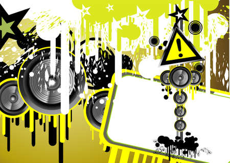 Grunge Danger music frame backgroundのイラスト素材