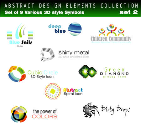 Collection of 3D Design Elements Set 2 - Other set in my Portfolioのイラスト素材