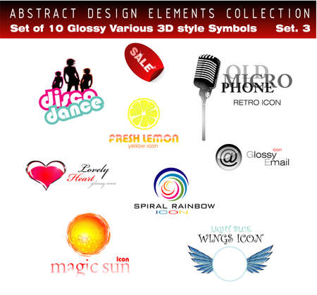 Collection of 3D-2D Design Elements Set 3 - Other set in my Portfolioのイラスト素材