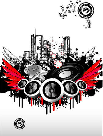 Big musical Event Disco Night templateのイラスト素材