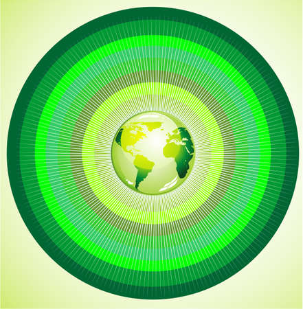 Green Circles with a Glossy World icon のイラスト素材