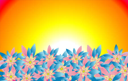 Mix of Flowers with a beautiful skyのイラスト素材