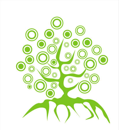 Green concept grunge tree iconのイラスト素材