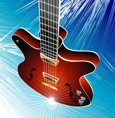 Retro guitar with colorful backgroundのイラスト素材