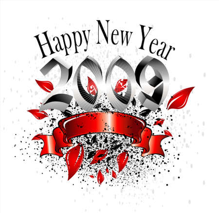 Happy new year 2009 tribal plants festive background

のイラスト素材