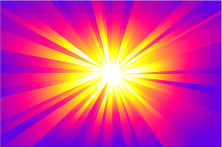 Colorful explosion of light with casual rays.のイラスト素材