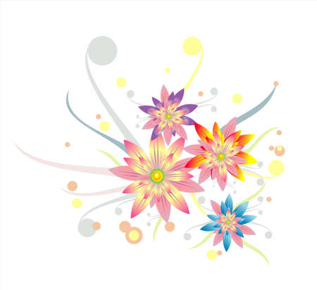 Abstract colorful Background with flower elementsのイラスト素材