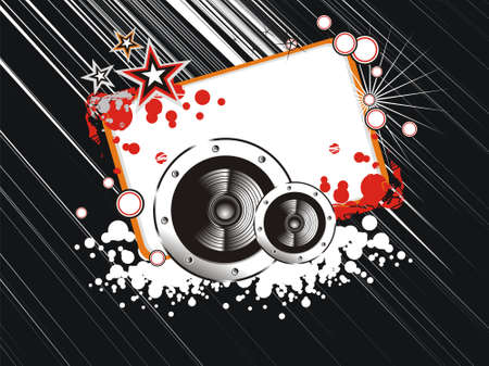 Abstract Music speakers frame grunge styleのイラスト素材