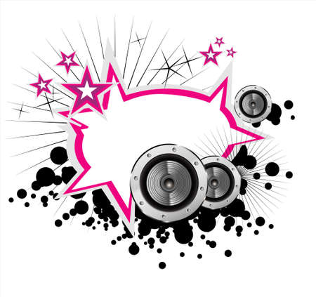 Abstract Music speakers frame grunge styleのイラスト素材