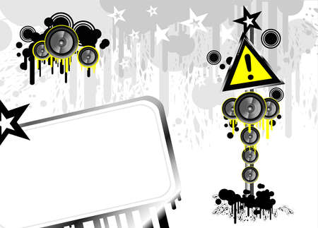 Grunge Danger music frame backgroundのイラスト素材