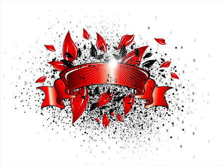 detailed Celebrate banner scroll ribbon with dirty backgroundのイラスト素材