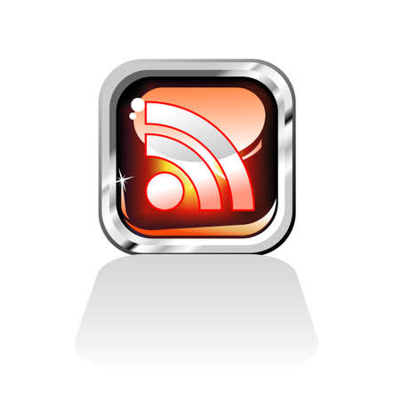 Glossy Red Rss Feed Iconのイラスト素材