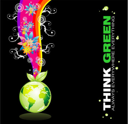 Abstract Think Green Planet Backgroundのイラスト素材