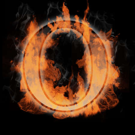 Burning Letter with true flames and smoke - other letters in my portfolioの写真素材