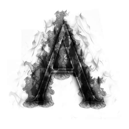 Burning Letter with true flames and smoke - other letters in my portfolioの写真素材