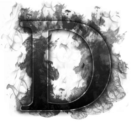 Burning Letter with true flames and smoke - other letters in my portfolioの写真素材