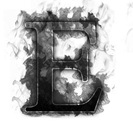 Burning Letter with true flames and smoke - other letters in my portfolioの写真素材
