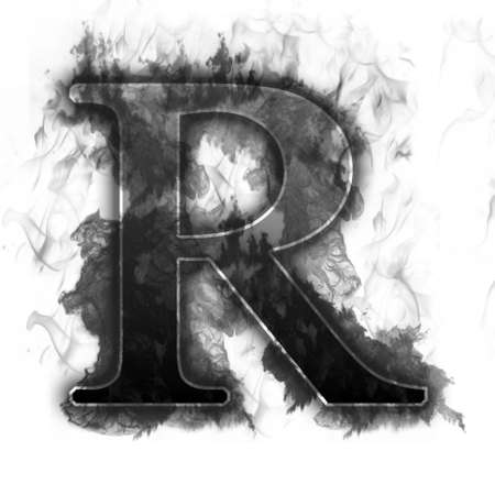 Burning Letter with true flames and smoke - other letters in my portfolioの写真素材