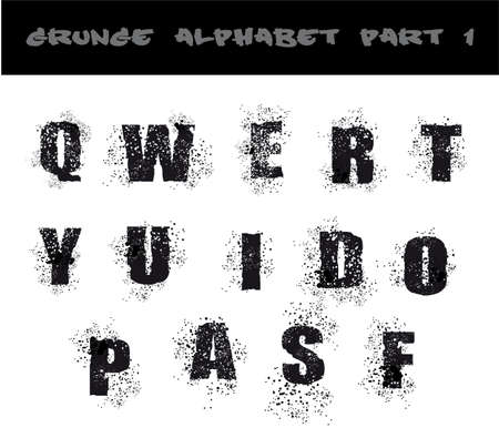 Grunge Black Alphabet Dirty Urban Style - Part 1のイラスト素材