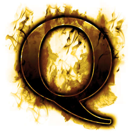 Burning Letter with true flames and smoke - other letters in my portfolioの写真素材