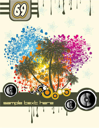 Music and Dance tropical Disco Eventのイラスト素材