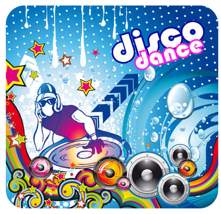 Disco Dance Colorful Music Background for Poster or Flyersのイラスト素材