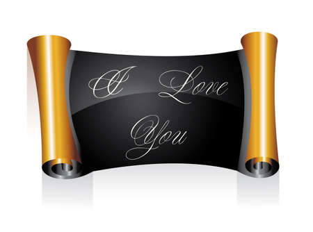 San Valentine Day Parchment I Love You Messageのイラスト素材