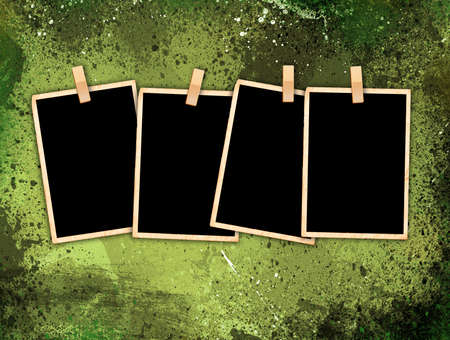 Old Vintage Photo Frames On Grunge Style Backgroundの写真素材
