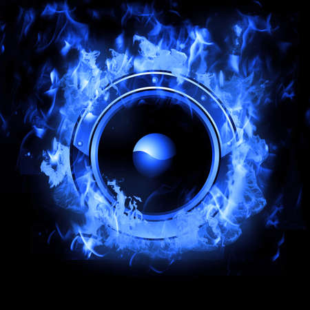 Hot Burning Speaker with real flames effectの写真素材