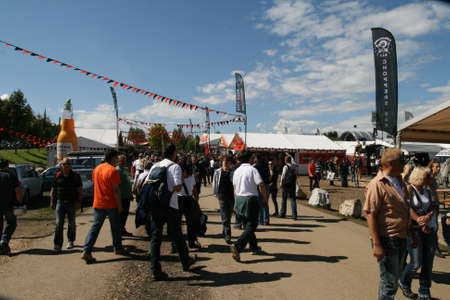 FAAKER SEE, AUSTRIA - SEPTEMBER 11: Custom motorcycles are shown at European Bike Week on September 11, 2010 in Faaker See, Austria. The event is billed as the largest European motorcycle event.のeditorial素材