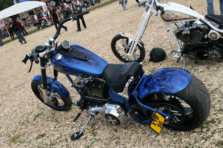 FAAKER SEE, AUSTRIA - SEPTEMBER 11: Custom motorcycles are shown at European Bike Week on September 11, 2010 in Faaker See, Austria. The event is billed as the largest European motorcycle event.のeditorial素材