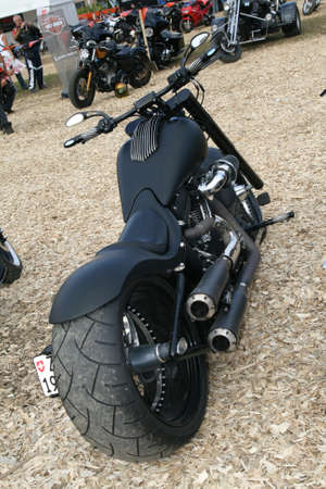 FAAKER SEE, AUSTRIA - SEPTEMBER 11: Custom motorcycles are shown at European Bike Week on September 11, 2010 in Faaker See, Austria. The event is billed as the largest European motorcycle event.のeditorial素材
