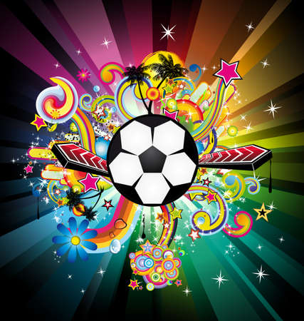 Abstrac World Football ChampionShip Disco Party Flyer Backgroundのイラスト素材