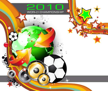 Abstract Colorful World Footbal Championship 2010 Background for Party Flyersのイラスト素材