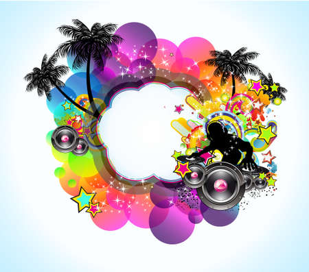 Tropical Music and Latin Disco Event Background for Flyersのイラスト素材