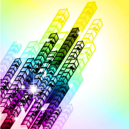 Abstract Grungy Colorful Arrow Rainbow Background for Business Flyerのイラスト素材