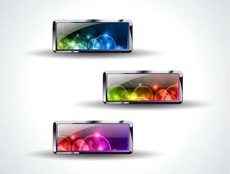 Stylish Glossy Download Buttons for Web Templates with colrful Partsのイラスト素材