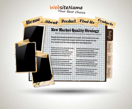 Vintage Style Website Templateのイラスト素材