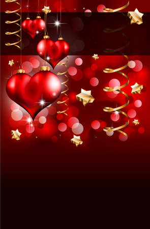 Elegant Red and Gold Valentine's Day Flayer for important invitationのイラスト素材