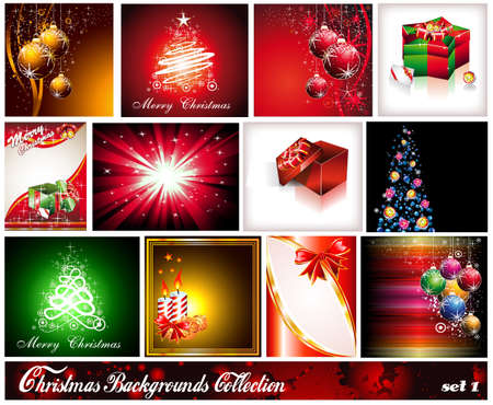 Collection of 12 Christmas Backgrounds - Set 1のイラスト素材