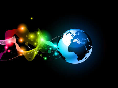 Concept Earth Planet Design for Technology Futuristic Poster or Flyersのイラスト素材